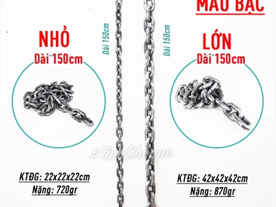 Dây xích nhựa cỡ lớn trang trí giả cổ dài 150cm DOCHOI-HLW-02